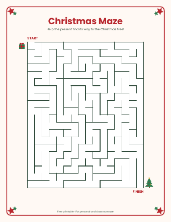 Preview of the first page of Christmas Maze for Kids